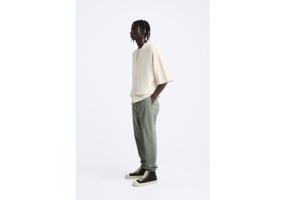 Zara Брюки jogger waist , Цвет: Зеленый, Размер: XL, изображение 4