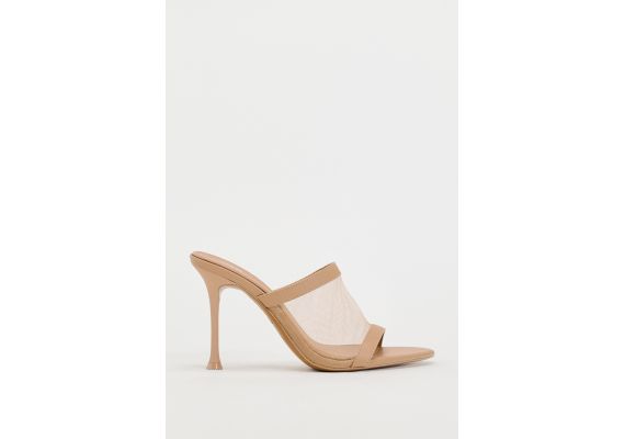 Zara Сохраняйте  mesh heeled mules , Цвет: Бежевый, Размер: 35, изображение 2