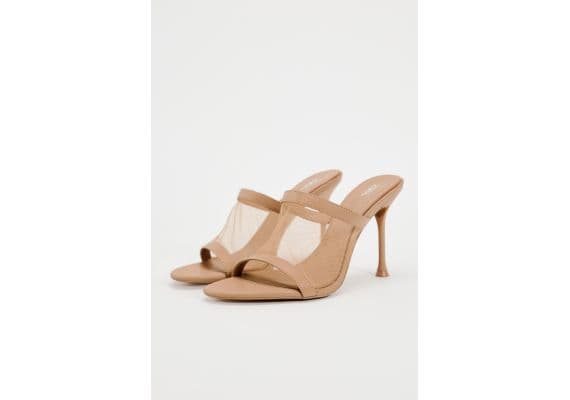 Zara Сохраняйте  mesh heeled mules , Цвет: Бежевый, Размер: 35, изображение 3