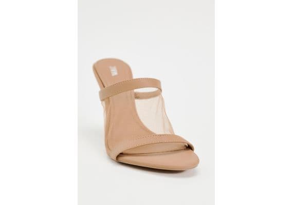 Zara Сохраняйте  mesh heeled mules , Цвет: Бежевый, Размер: 35, изображение 4