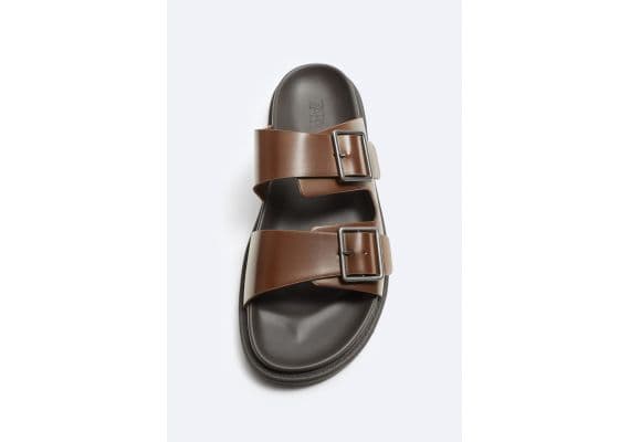 Zara   double-strap sandals , Цвет: Коричневый, Размер: 39, изображение 3