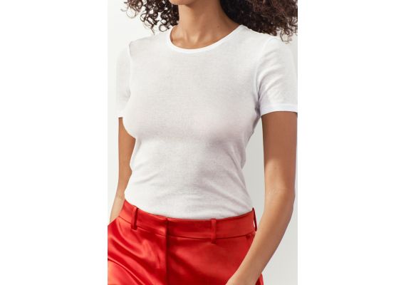 Zara Футболка из хлопка supima® cotton , Цвет: Белый, Размер: S, изображение 3