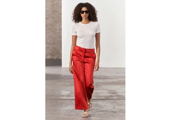 Zara Футболка из хлопка supima® cotton , Цвет: Белый, Размер: S, изображение 4