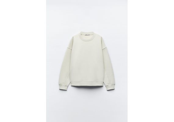 Zara   clean interlock plush sweatshirt , Цвет: Бежевый, Размер: S, изображение 7