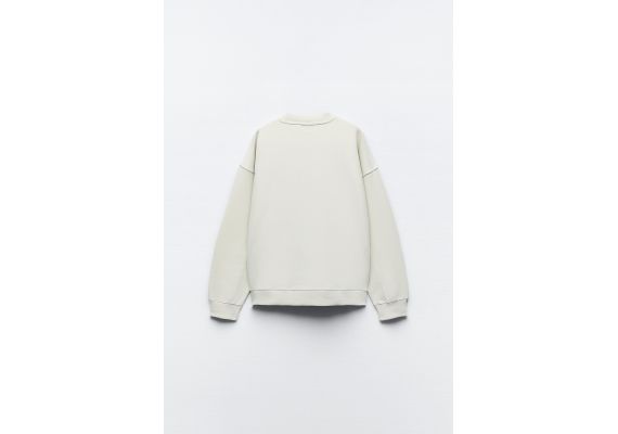 Zara   clean interlock plush sweatshirt , Цвет: Бежевый, Размер: S, изображение 8