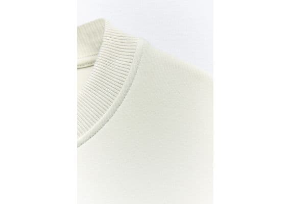 Zara   clean interlock plush sweatshirt , Цвет: Бежевый, Размер: S, изображение 9