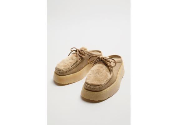 Zara Туфли-мюли clarks® x zara из кожи, Цвет: Коричневый, Размер: 35, изображение 3