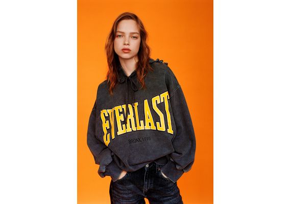 Zara Худи с разрезами everlast® x zara , Цвет: Серый, Размер: M