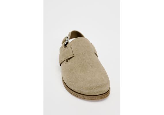 Zara   flat split suede clogs , Цвет: Коричневый, Размер: 35, изображение 5