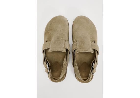 Zara   flat split suede clogs , Цвет: Коричневый, Размер: 35, изображение 7