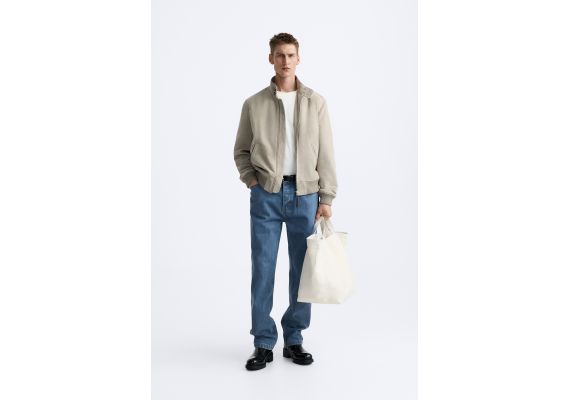 Zara Куртка из замши , Цвет: Бежевый, Размер: M (US M)
