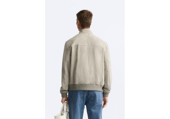 Zara Куртка из замши , Цвет: Бежевый, Размер: M (US M), изображение 3
