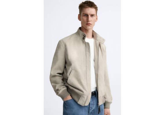 Zara Куртка из замши , Цвет: Бежевый, Размер: M (US M), изображение 5