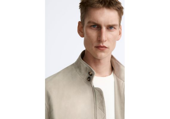 Zara Куртка из замши , Цвет: Бежевый, Размер: M (US M), изображение 6