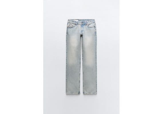 Zara   trf straight low-rise jeans , Цвет: Синий, Размер: 32, изображение 5