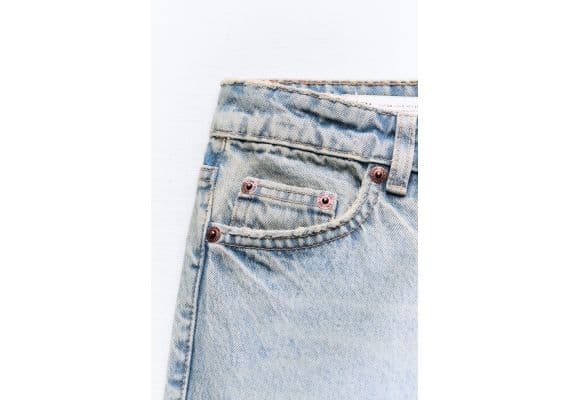 Zara   trf straight low-rise jeans , Цвет: Синий, Размер: 32, изображение 7