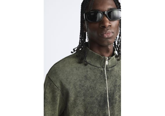 Zara Эффект старения куртки с ребристым узором , Цвет: Серый, Размер: L (US L), изображение 2