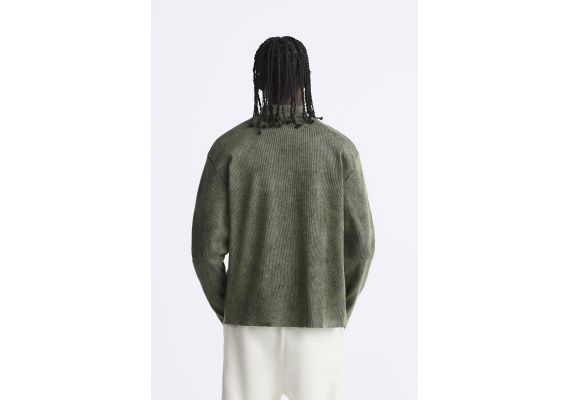 Zara Эффект старения куртки с ребристым узором , Цвет: Серый, Размер: L (US L), изображение 4