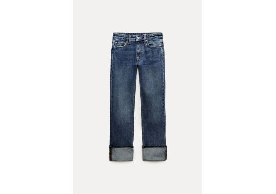 Zara   zw collection slim fit mid-rise jeans, Цвет: Синий, Размер: 40