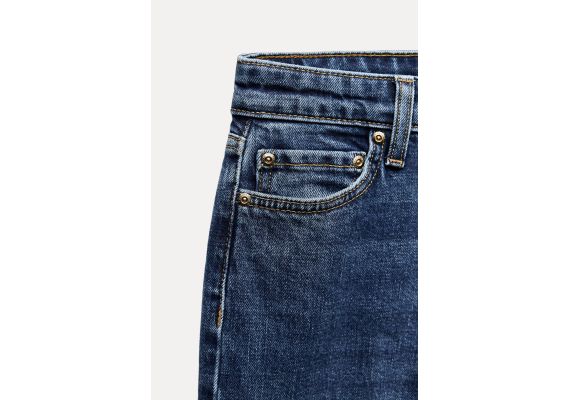 Zara   zw collection slim fit mid-rise jeans, Цвет: Синий, Размер: 32, изображение 4