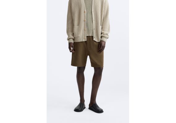 Zara Разделяющий и сохрани  faded jogging bermuda shorts , Цвет: Коричневый, Размер: S (US S), изображение 2