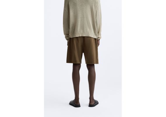 Zara Разделяющий и сохрани  faded jogging bermuda shorts , Цвет: Коричневый, Размер: S (US S), изображение 3