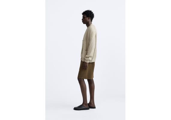 Zara Разделяющий и сохрани  faded jogging bermuda shorts , Цвет: Коричневый, Размер: S (US S), изображение 4