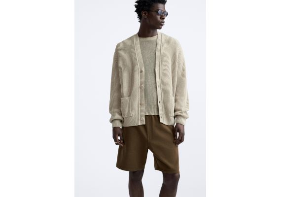 Zara Разделяющий и сохрани  faded jogging bermuda shorts , Цвет: Коричневый, Размер: S (US S), изображение 5