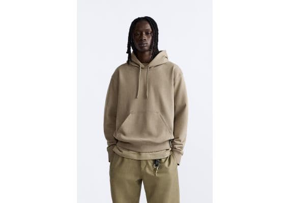 Zara Худи с разделителем hoodie , Цвет: Бежевый, Размер: S (US S), изображение 2