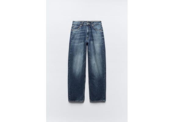 Zara   mid-rise tailored balloon jeans , Цвет: Синий, Размер: 44, изображение 3