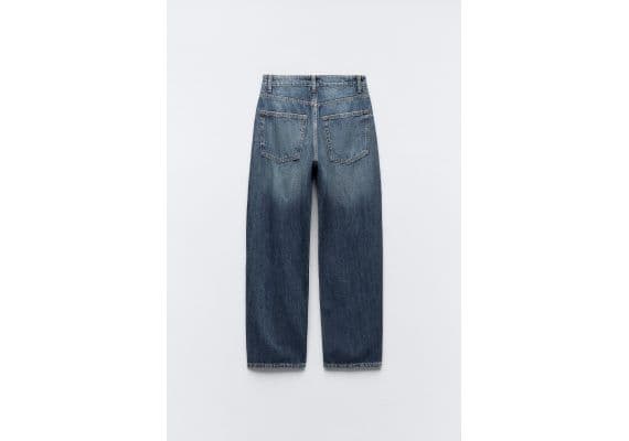 Zara   mid-rise tailored balloon jeans , Цвет: Синий, Размер: 38, изображение 4