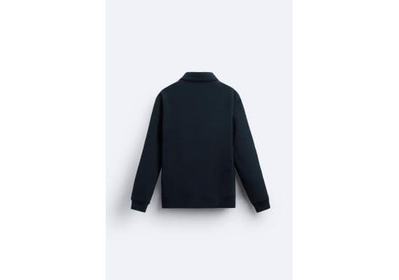 Zara Свитшот с молнией на четверть длины , Цвет: Синий, Размер: XL (US XL), изображение 7