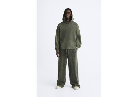 Zara Худи с эффектом старения и высоким воротником , Цвет: Серый, Размер: XL (US XL)