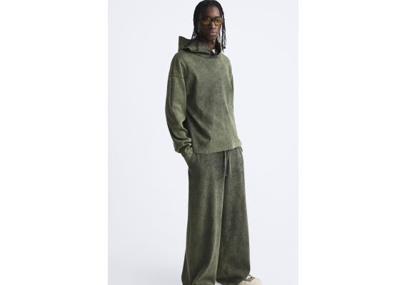 Zara Худи с эффектом старения и высоким воротником , Цвет: Серый, Размер: XL (US XL), изображение 6