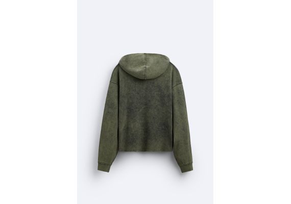 Zara Худи с эффектом старения и высоким воротником , Цвет: Серый, Размер: XL (US XL), изображение 8