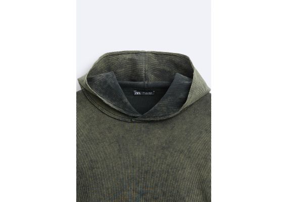 Zara Худи с эффектом старения и высоким воротником , Цвет: Серый, Размер: XL (US XL), изображение 9