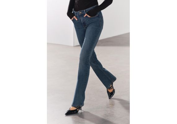 Zara   zw collection bootcut mid-rise contour jeans , Цвет: Синий, Размер: 42, изображение 2