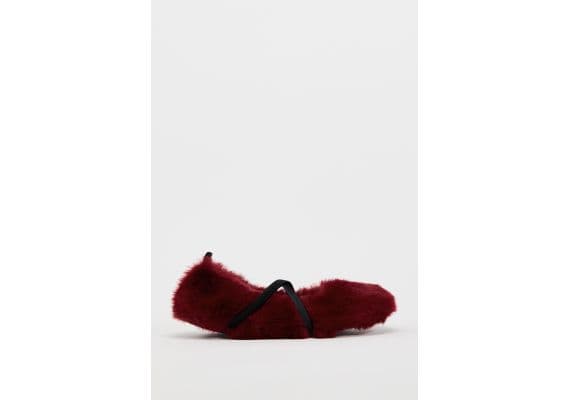 Zara   faux fur ballet flats , Цвет: Красный, Размер: 35, изображение 3