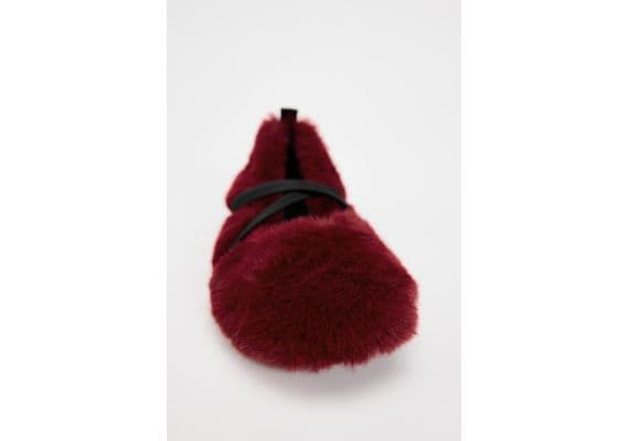 Zara   faux fur ballet flats , Цвет: Красный, Размер: 35, изображение 5