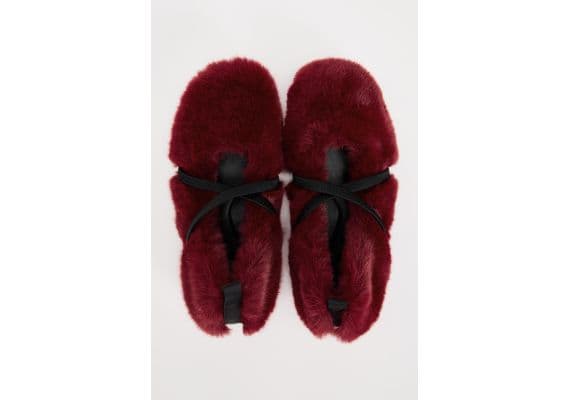 Zara   faux fur ballet flats , Цвет: Красный, Размер: 35, изображение 7