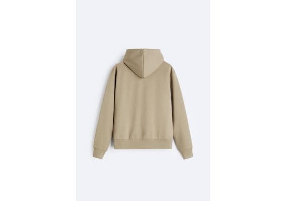 Zara Худи с разделителем hoodie , Цвет: Бежевый, Размер: S (US S), изображение 7