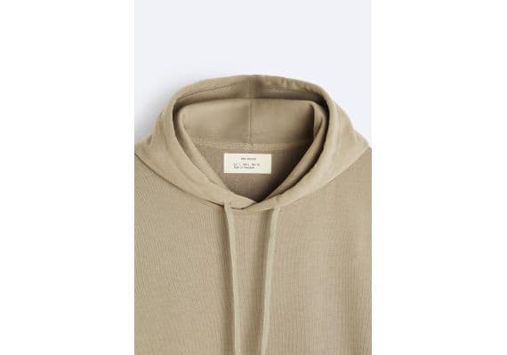 Zara Худи с разделителем hoodie , Цвет: Бежевый, Размер: S (US S), изображение 8