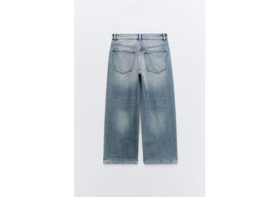 Zara   trf relaxed fit mid-rise jeans , Цвет: Синий, Размер: 36, изображение 2