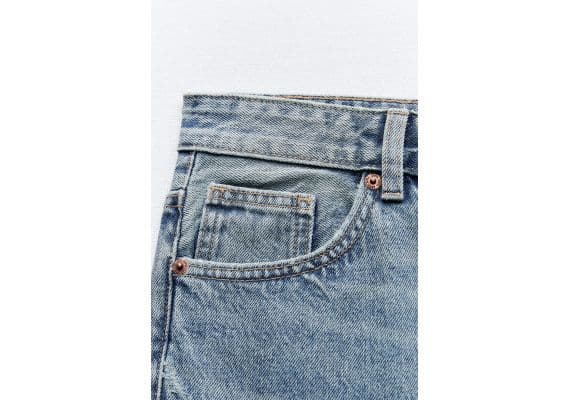 Zara   trf relaxed fit mid-rise jeans , Цвет: Синий, Размер: 36, изображение 3