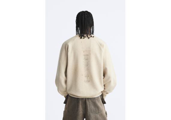 Zara Толстовка с принтом в стиле винтаж , Цвет: Серый, Размер: S (US S), изображение 3
