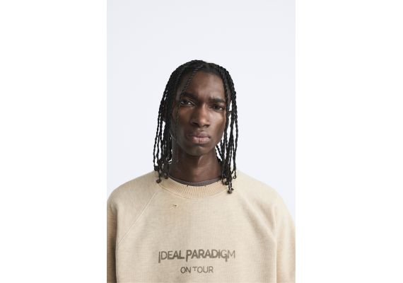 Zara Толстовка с принтом в стиле винтаж , Цвет: Серый, Размер: S (US S), изображение 5