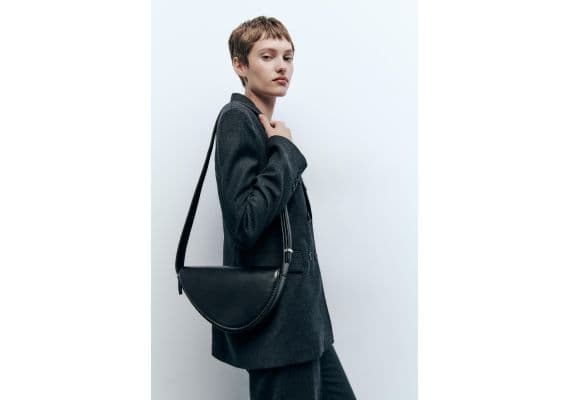 Zara   сумочка через плечо asymmetric , Цвет: Черный, Размер: Только один размер, изображение 2