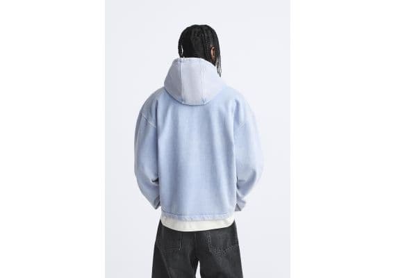 Zara   faded hoodie , Цвет: Синий, Размер: L-XL (US L-XL), изображение 3