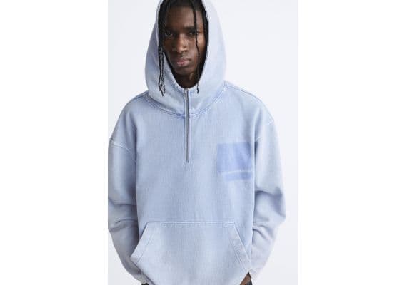 Zara   faded hoodie , Цвет: Синий, Размер: L-XL (US L-XL), изображение 5