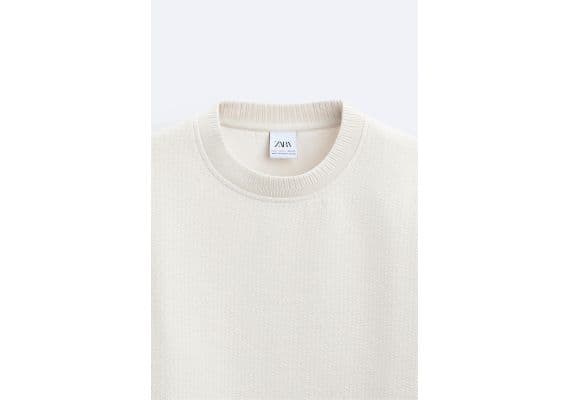 Zara Текстурированный свитшот , Цвет: Белый, Размер: XL (US XL), изображение 9